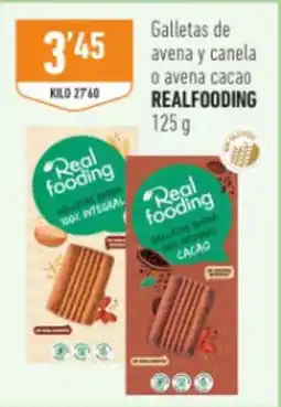Supermercados Deza REALFOODING Galletas de avena y canela o avena cacao oferta