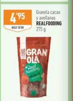 Supermercados Deza REALFOODING Granola cacao y avellanas oferta