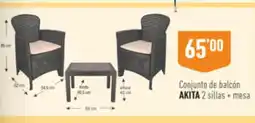 Supermercados Deza AKITA Conjunto de balcón 2 sillas + mesa oferta