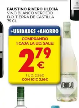 CashDiplo FAUSTINO RIVERO ULECIA Vino blanco verdejo d.o. tierra de castilla oferta