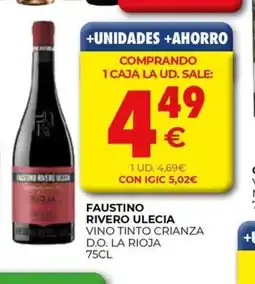 CashDiplo FAUSTINO RIVERO ULECIA Vino tinto crianza d.o. la rioja oferta