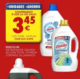 CashDiplo DISCICLIN Detergente líquido acción total o fresh control 52 lavados oferta