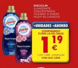 CashDiplo DISCICLIN Suavizante concentrado oceanic o sweet night 60 lavados oferta