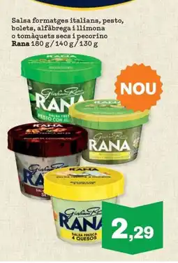 Sorli RANA Salsa formatges italians, pesto, bolets, alfàbrega i llimona o tomàquets secs i pecorino oferta
