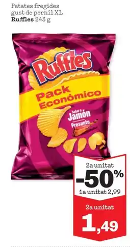 Sorli RUFFLES Patates fregides gust de pernil XL oferta