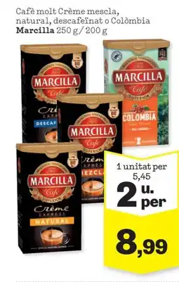 Sorli MARCILLA Cafè molt Crème mescla, natural, descafeïnat o Colòmbia oferta