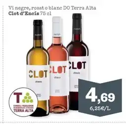 Sorli CLOT D'ENCIS Vi negre, rosat o blanc DO Terra Alta oferta