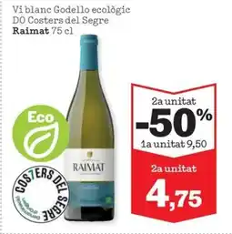 Sorli RAIMAT Vi blanc Godello ecològic DO Costers del Segre oferta