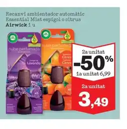 Sorli AIRWICK Recanvi ambientador automàtic Essential Mist espígol o citrus Airwick 1 u oferta