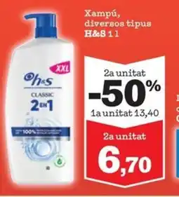 Sorli H&S Xampú, diversos tipus oferta