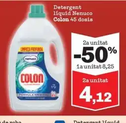 Sorli COLON Detergent líquid Nenuco 45 dosis oferta