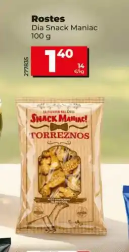 Maxi Dia DIA SNACK MANIAC Rostes oferta
