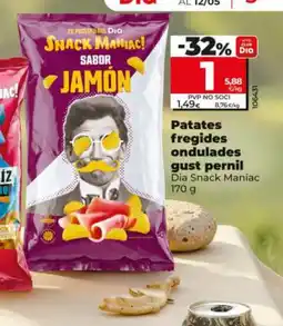 Maxi Dia DIA SNACK MANIAC Patates fregides ondulades gust pernil oferta