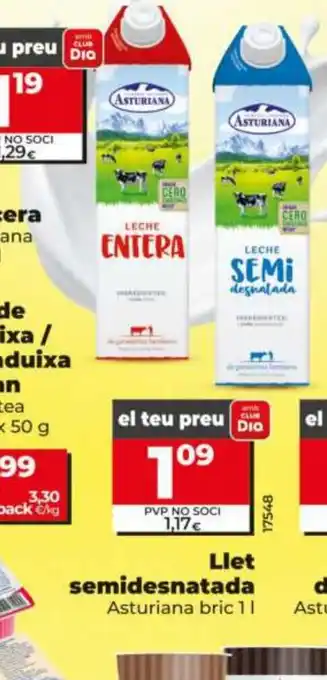 Maxi Dia ASTURIANA Llet semidesnatada oferta