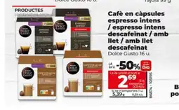 Maxi Dia DOLCE GUSTO Cafè en càpsules espresso intens / espresso intens descafeïnat / amb llet / amb llet descafeinat oferta