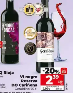 Maxi Dia GERALDINO Vi negre reserva DO Cariñena oferta