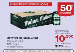 Hipercor MAHOU CLÁSICA Cerveza oferta