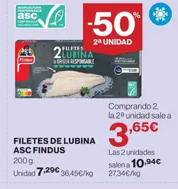 Hipercor FINDUS Filetes de lubina asc oferta