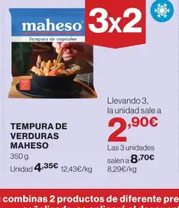 Hipercor MAHESO Tempura de verduras oferta
