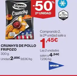 Hipercor FRIPOZO Crunhys de pollo oferta