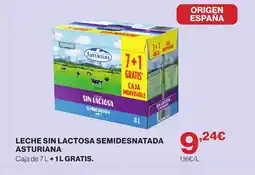 Hipercor ASTURIANA Leche sin lactosa semidesnatada oferta