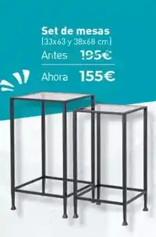 Mubak Set de mesas oferta