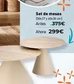 Mubak Set de mesas oferta
