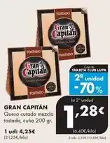 Supermercados Lupa Gran capitán - queso curado mezcla tostado oferta