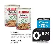 Supermercados Lupa Litoral - fabada asturiana 30% sal y grasas oferta