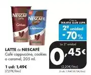 Supermercados Lupa Nescafé - latte de café cappuccino, cookies o caramel oferta