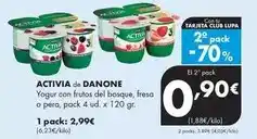 Supermercados Lupa Danone - activia de yogur con frutos del bosque, fresa o pera oferta