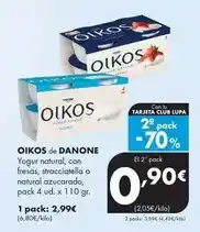 Supermercados Lupa Danone - oikos yogur natural, con fresas, stracciatella o natural azucarado oferta