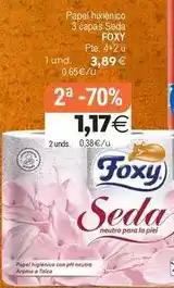 Plenus Supermercados Foxy - papel hixiénico 3 capas seda oferta