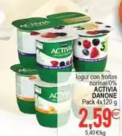 Plenus Supermercados Danone - iogur con froitas normal/0% activia oferta