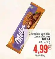 Plenus Supermercados Milka - chocolate con leite con améndoas oferta