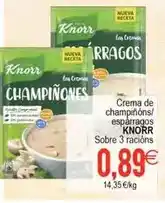 Plenus Supermercados Knorr - crema de champiñóns/espárragos sobre 3 racións oferta