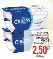 Plenus Supermercados Oikos - iogur grego natural/azucrado/stracciatella oferta