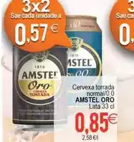 Plenus Supermercados Amstel - oro cervexa torrada normal/0,0 lata oferta