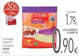 Valvi Supermercats Spar - formatge ratllat fil emmental oferta