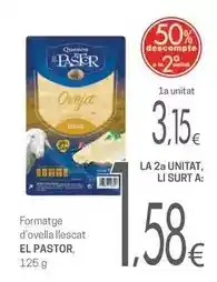 Valvi Supermercats El pastor - formatge d'ovella llescat oferta