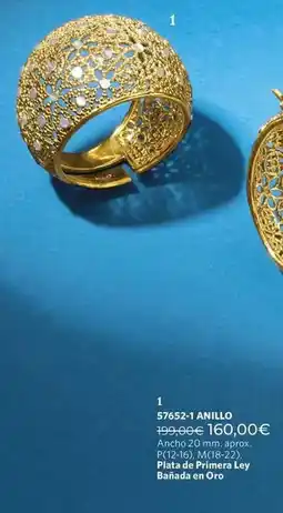 Cristian Lay Anillo plata de primera ley bañada en oro oferta