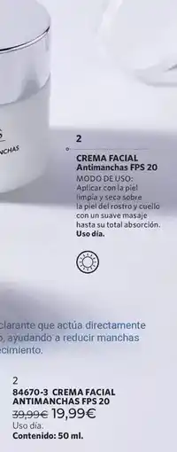 Cristian Lay Crema facial antimanchas fps 20 oferta