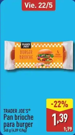 ALDI TRADER JOE'S Pan brioche para burger oferta