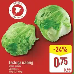 ALDI Lechuga iceberg oferta