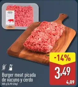 ALDI Burger meat picada de vacuno y cerdo oferta