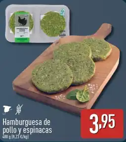 ALDI Hamburguesa de pollo y espinacas oferta