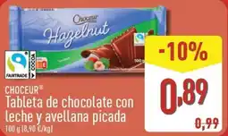 ALDI CHOCEUR Tableta de chocolate con leche y avellana picada oferta
