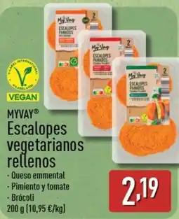 ALDI MYVAY Escalopes vegetarianos rellenos oferta