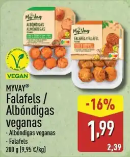 ALDI MYVAY Falafels / Albóndigas veganas oferta