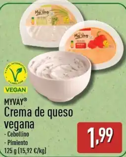 ALDI MYVAY Crema de queso vegana oferta